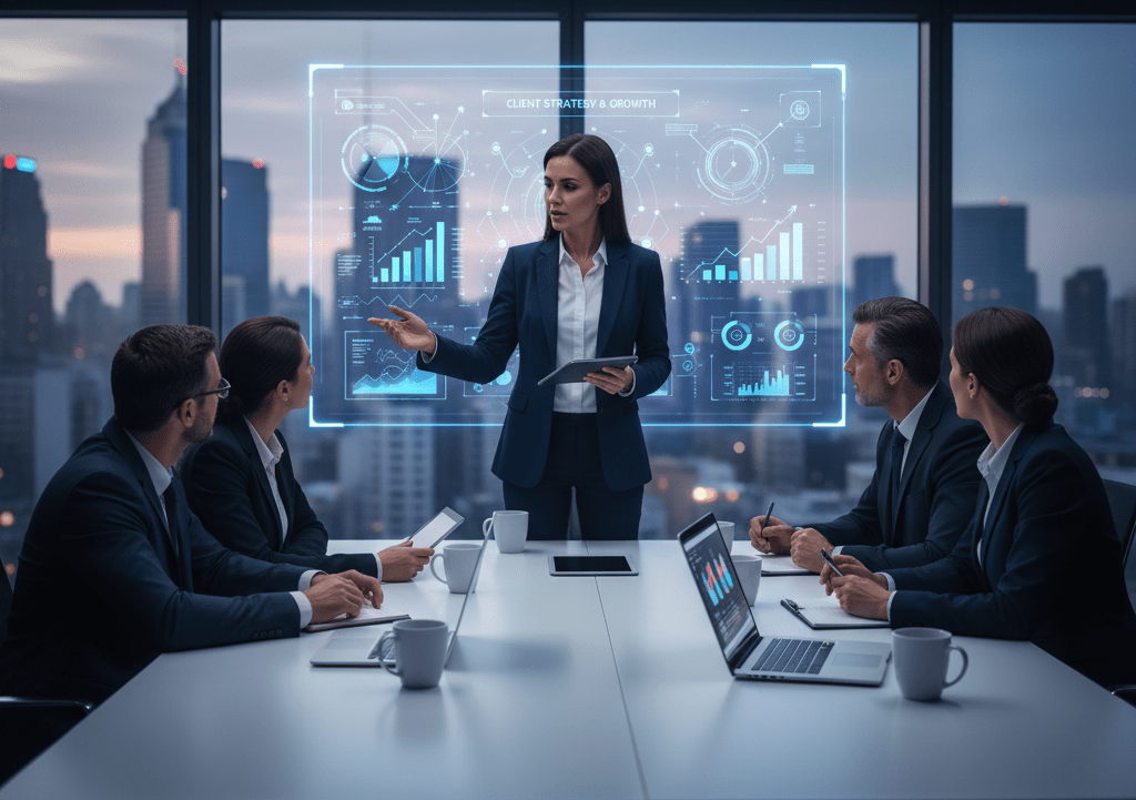 Our team in a meeting